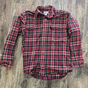 Carhartt Long Sleeve Plaid Flannel Shirt Men's Large Red Black Green Workwear 90